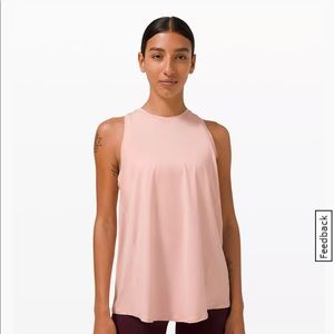 Lululemon pink high neck tie back shirt, size 6